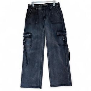 VIP Jeans black cargo wide leg jeans